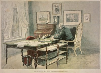 Prince Bismarck in his study at Friedrichsruh by Henriette Deppermann