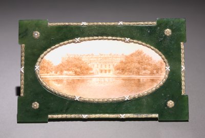 Framed Miniature of Hampton Court, firm of Peter Carl Fabergé by Henrik Wigstrom
