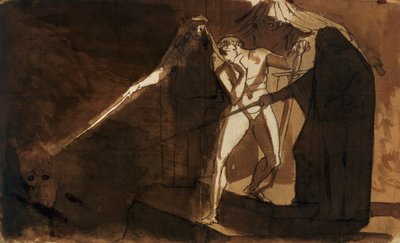 Macbeth and the Three Witches Showing Him the Armed Head by Johann Heinrich Füssli