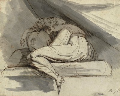 Woman Sitting, Curled Up (after 1778) by Henry  Fuseli