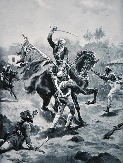 Lt Roberts winning his V.C., January 2nd 1858, illustration from 