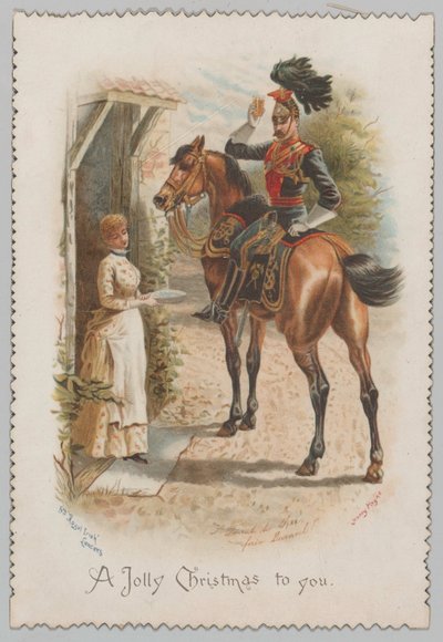 A toast to thee, fair damsel! A Jolly Christmas to you by Henry Payne