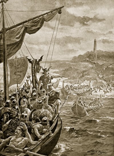 An attack of the Danes on Ireland, illustration from 