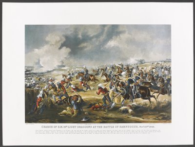 Charge of H.M. 14th Light Dragoons at the Battle of Ramnuggur, 22nd November 1848, engraved by J. Harris, c.1851 by Henry (after) Martens