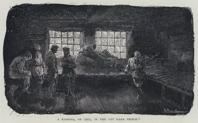 A Kamera, or Cell, in the Ust Kara Prison by Henry (after) Sandham