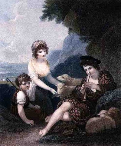The Rustic Minstrel, engraved and pub. by Anthony Cardon by Henry (after) Singleton
