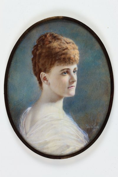 A Lady in a White Dress, Probably Frances Evelyn (Daisy) Greville, nee Maynard, Lady Brooke, Later Countess of Warwick by Henry (attr.to) Van der Weyde