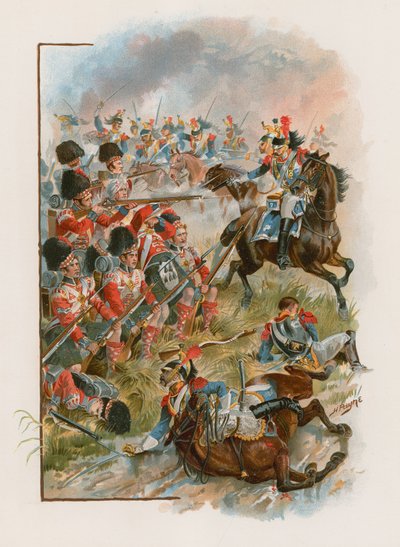 Square of the 42nd Highlanders charged by French cuirassiers at Quatre Bras, 16 June 1815 by Henry A. Payne