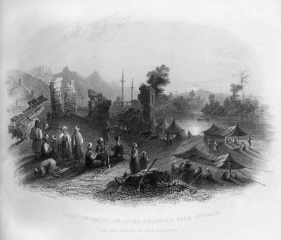 Hadji Mecca Pilgrims Encamped Near Antioch, on the Banks of the Orontes, Turkey by Henry Adlard