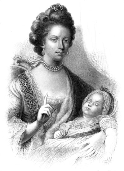 Queen Charlotte with the future King George IV by Henry Adlard