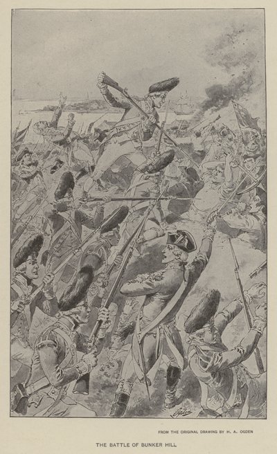 The Battle of Bunker Hill by Henry Alexander (after) Ogden