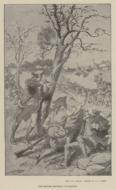 The British Retreat to Boston by Henry Alexander (after) Ogden