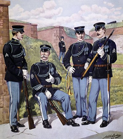 U.S. infantry full dress 1902-07 armed with U.S. magazine rifle model 1903 by Henry Alexander (after) Ogden