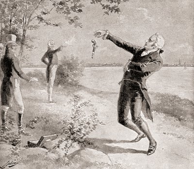 The Burr-Hamilton duel on July 11, 1804, from The History of Our Country, published 1905 by Henry Alexander Ogden