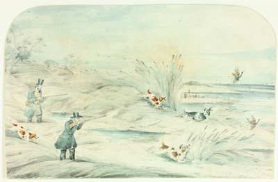Hunt Crossing Stream Shooting Ducks by Henry Alken