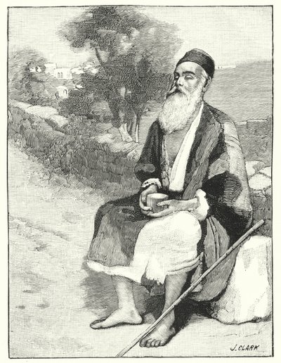 A blind beggar near Jerusalem by Henry Andrew Harper