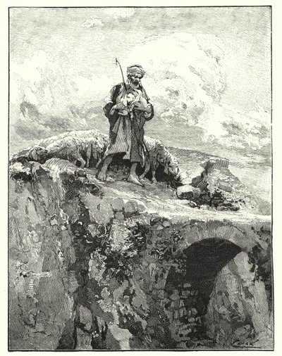 Bridge without a parapet over the Jordan by Henry Andrew Harper