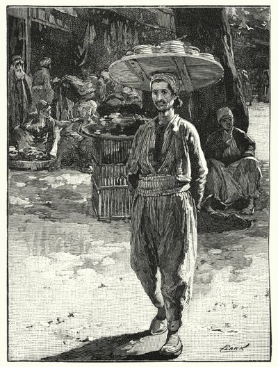 Eastern baker with basket on his head by Henry Andrew Harper