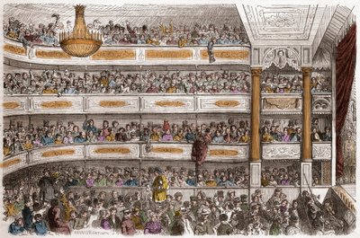 The Auditorium of the Theatre des Funambules in Paris in the 19th Century - Engraving by Henri Valentin in 