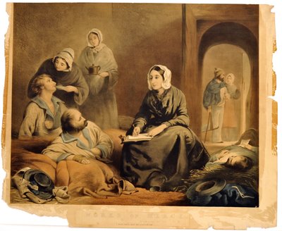 Works of Mercy: Therapia Hospital, January 1 1855, engraving J.A. Vinter, pub. Rudolph Ackermann, 19 February 1855 by Henry Barraud