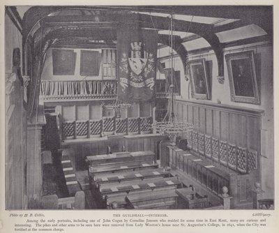 Interior of the Guildhall, Canterbury, Kent by Henry Beauchamp Collis