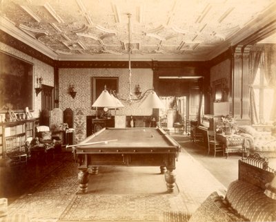 The Billiard Room at Ascott House, Buckinghamshire by Henry Bedford Lemere