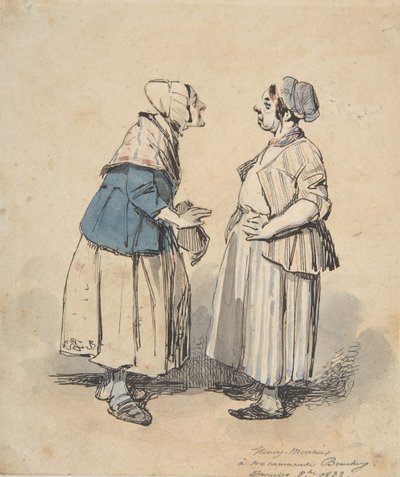 The Two Gossips, 1832 by Henry Bonaventure Monnier