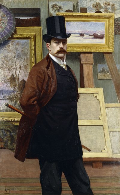 Self Portrait of the Artist in his Studio by Henry Bouvet