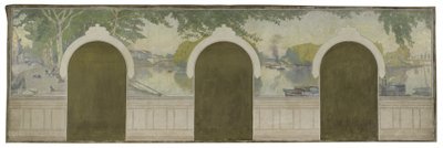 Sketch for Asnières Town Hall: The Seine at Clichy Bridge by Henry Bouvet