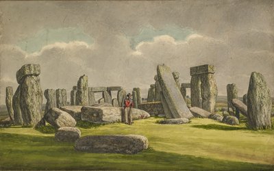 Stonehenge from the W.S.W., Showing Ruins with Soldier, 1824-1839 by Henry Browne