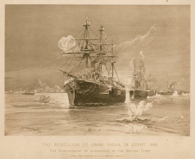 Bombardment of Alexandria by the British fleet during the rebellion of Ali Pasha, Egypt by Henry Charles Seppings Wright