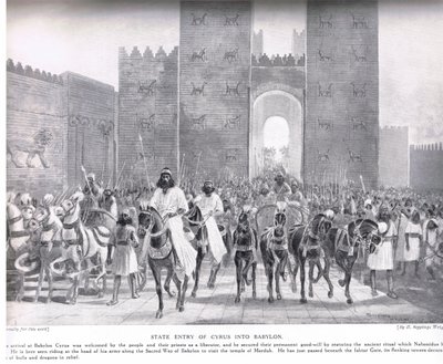 Entrance of Cyrus into Babylon, illustration from 