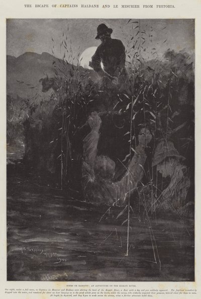 The Escape of Captains Haldane and Le Mesurier from Pretoria by Henry Charles Seppings Wright
