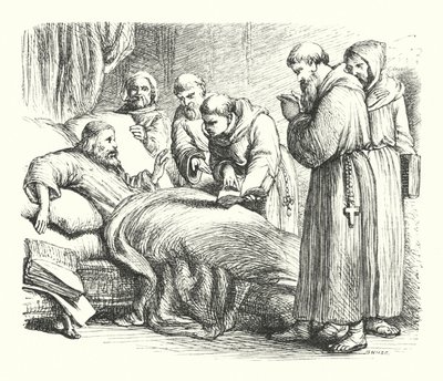 Wycliffe on his death bed by Henry Courtney (after) Selous