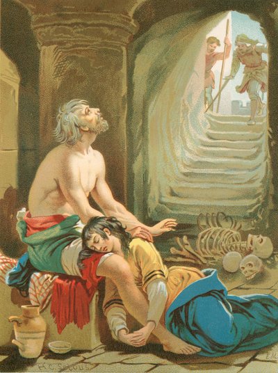 Despondency and His Daughter in Doubting Castle by Henry Courtney Selous