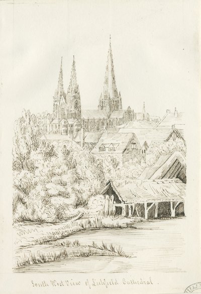 Lichfield Cathedral - South West View by Henry Curzon Allport
