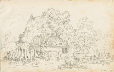 Yoxall - Old Farm House: pencil drawing by Henry Curzon Allport