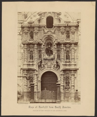 Facade of the Church of San Augustin, Lima by Henry DeWitt Moulton
