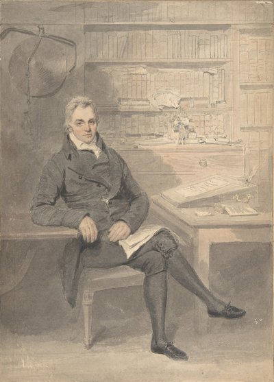 Portrait of a Man, Seated in Front of a Writing Desk by Henry Edridge