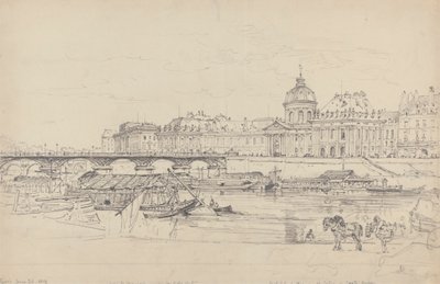 The Mint, Pont des Arts and the Institute of France, Paris by Henry Edridge
