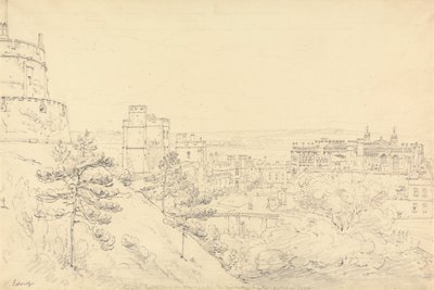 Windsor Castle from the Glacis of the Round Tower by Henry Edridge