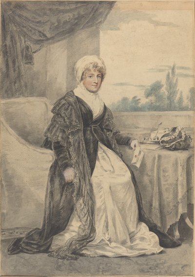 Woman Seated at a Table, Holding a Letter by Henry Edridge