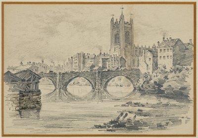 The Old Church and Salford Bridge by Henry Edward Tidmarsh