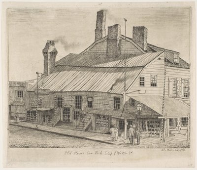 Old House, Corner of Peck Slip and Water Street by Henry Farrer