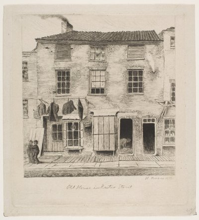 Old House in Rector Street from Scenes of Old New York by Henry Farrer