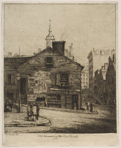Old Houses in the Five Points, 1870 from Scenes of Old New York, 1871 by Henry Farrer