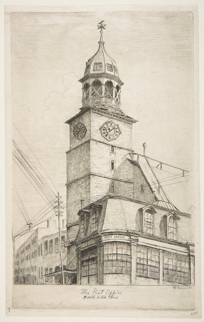 The Post Office, Middle Dutch Church, from "Scenes of Old New York" by Henry Farrer