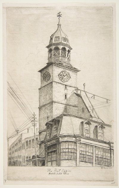 The Post Office, Middle Dutch Church from Scenes of Old New York by Henry Farrer