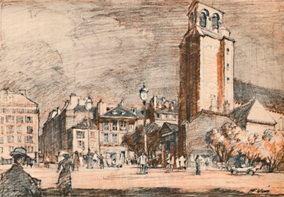 St. Germain Des Pres in the old quarter, c1927 by Henry Franks Waring