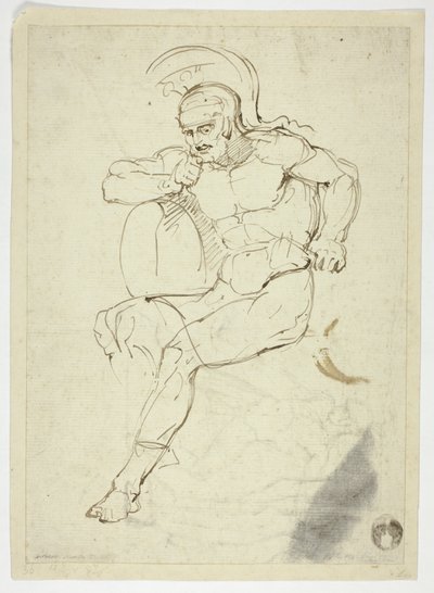 Seated Warrior (recto); Striding Warrior (verso) by Henry Fuseli